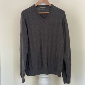 Lyle & Scott Men's Sweater V Neck Scotland Combed Cotton Lightweight Large